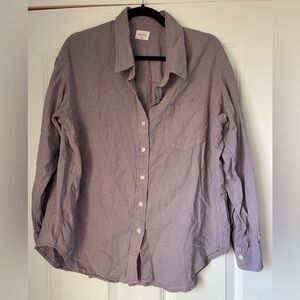 Aritzia Wilfred Oversized Linen Lavender Shirt